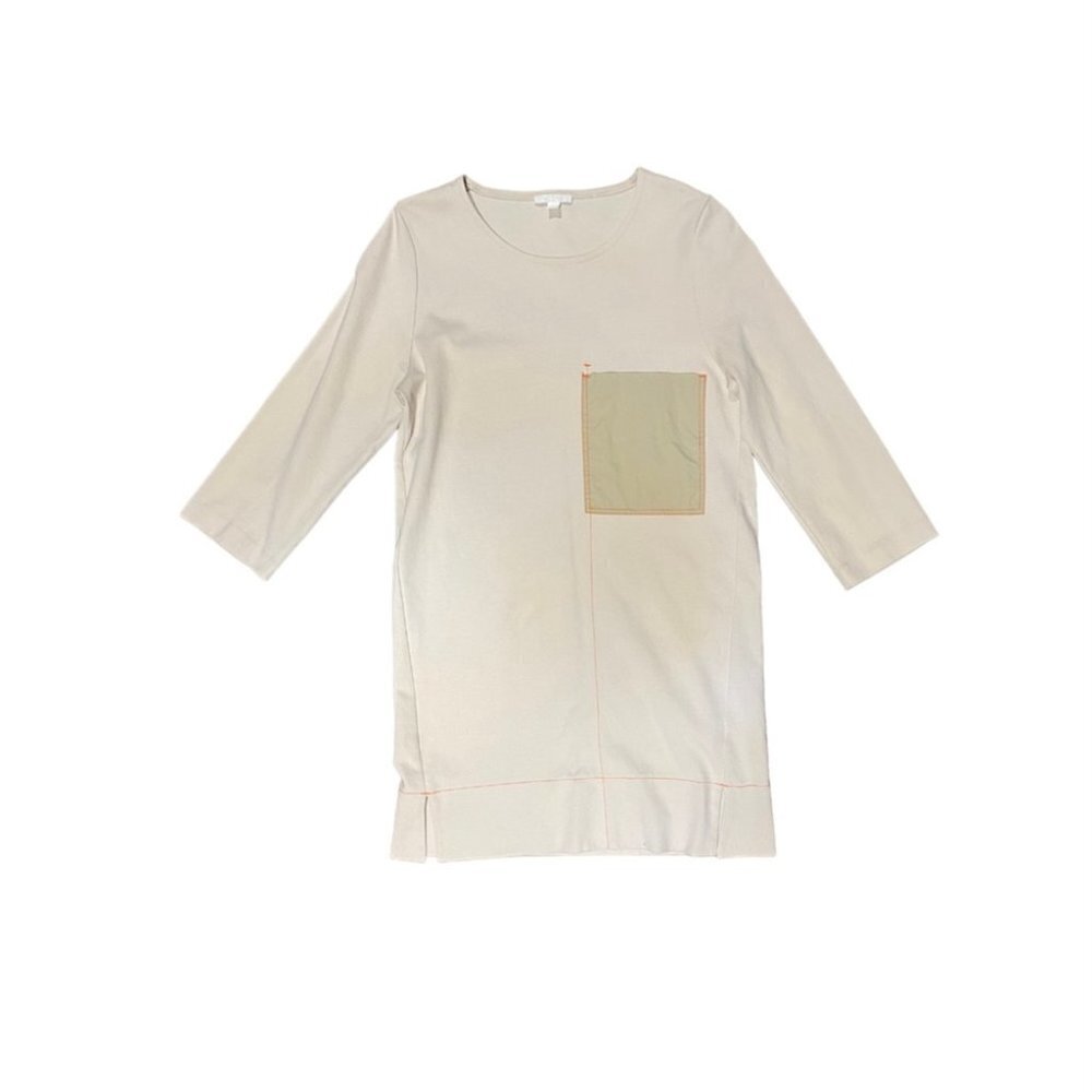 Cos Tunic Dress Contrasting Pocket Cream cotton Size XS - Picture 3 of 13